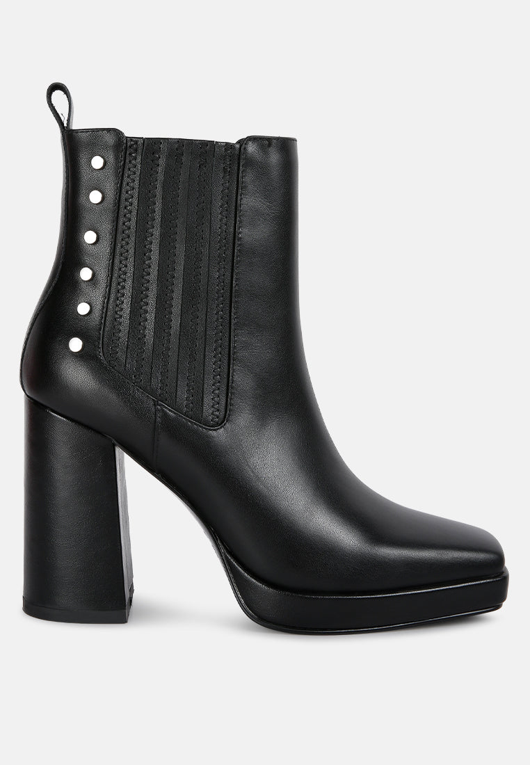 Grape Vine High Heeled Leather Boot-5