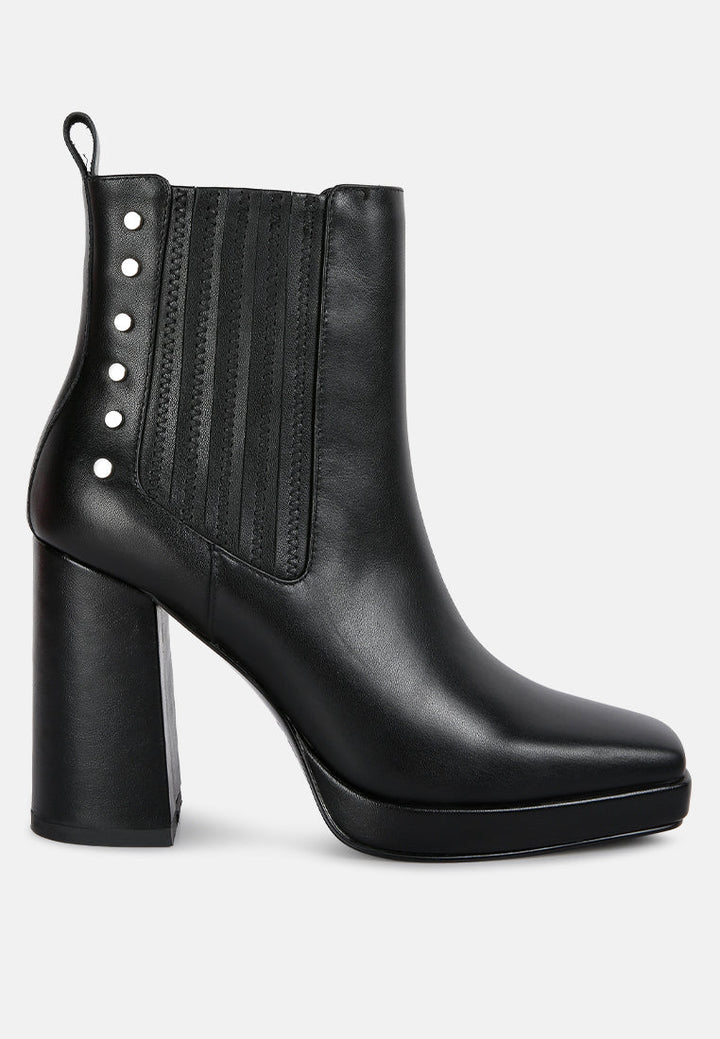 Grape Vine High Heeled Leather Boot-5