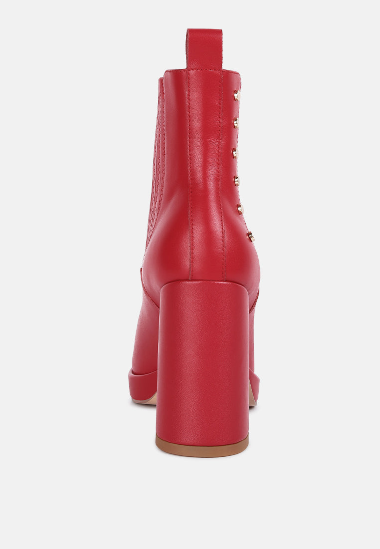 Grape Vine High Heeled Leather Boot-4