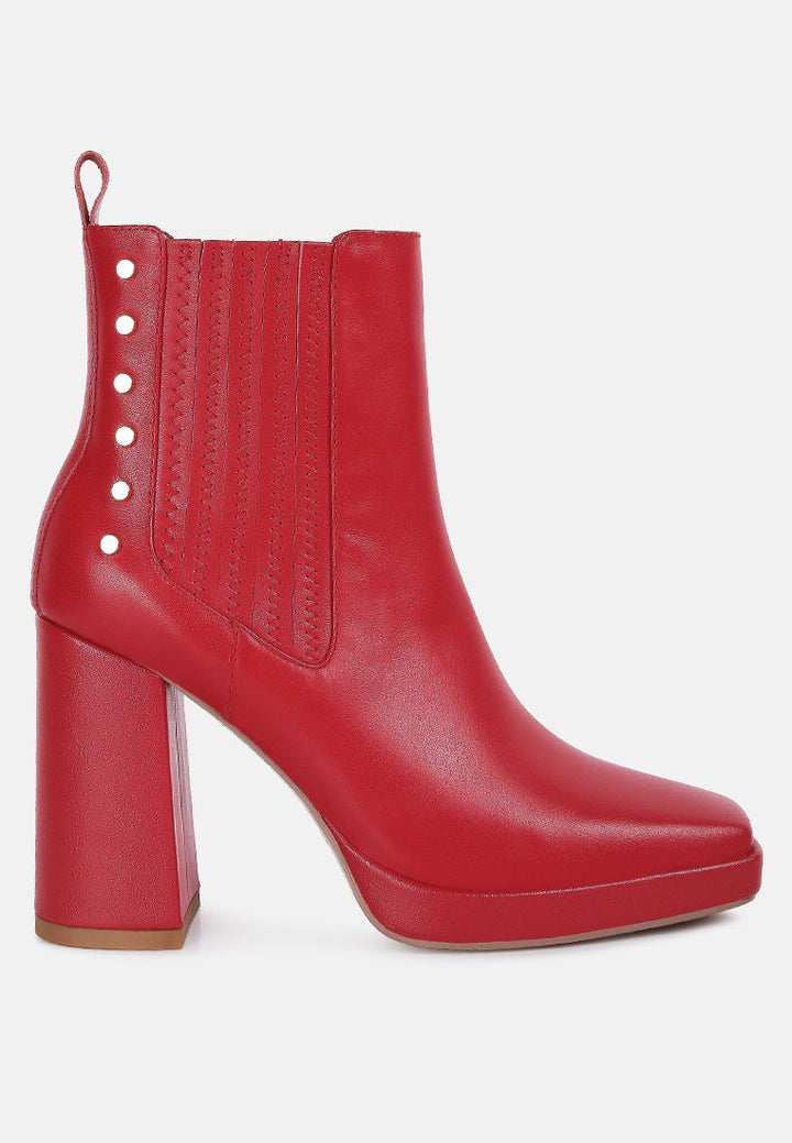 Grape Vine High Heeled Leather Boot-0