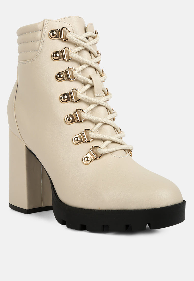 Hamiltons Lace Up Block Heel Boots-1