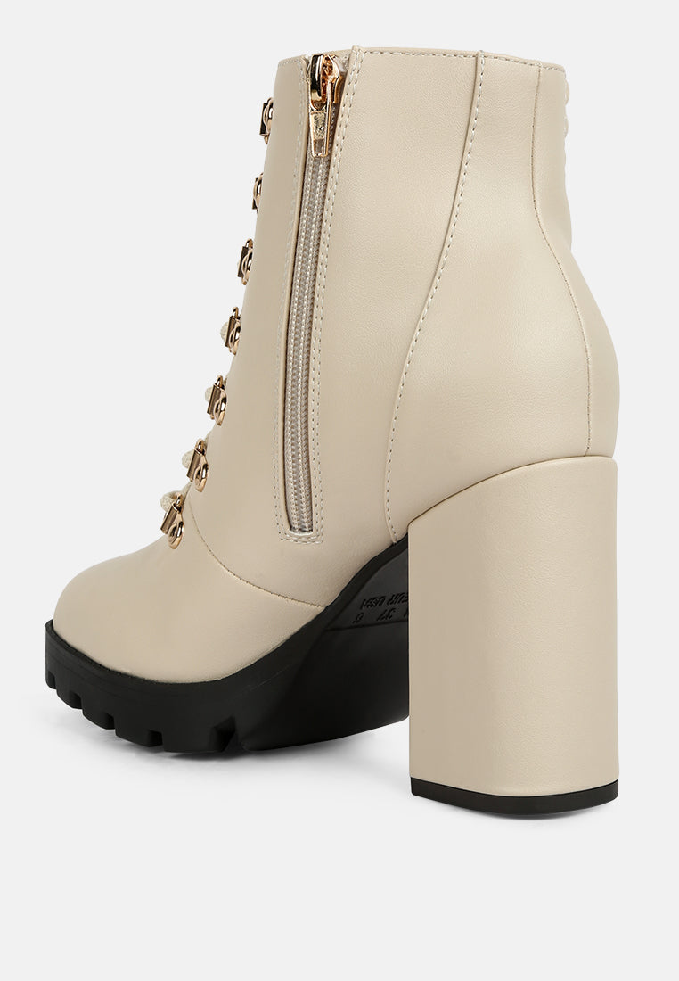 Hamiltons Lace Up Block Heel Boots-2