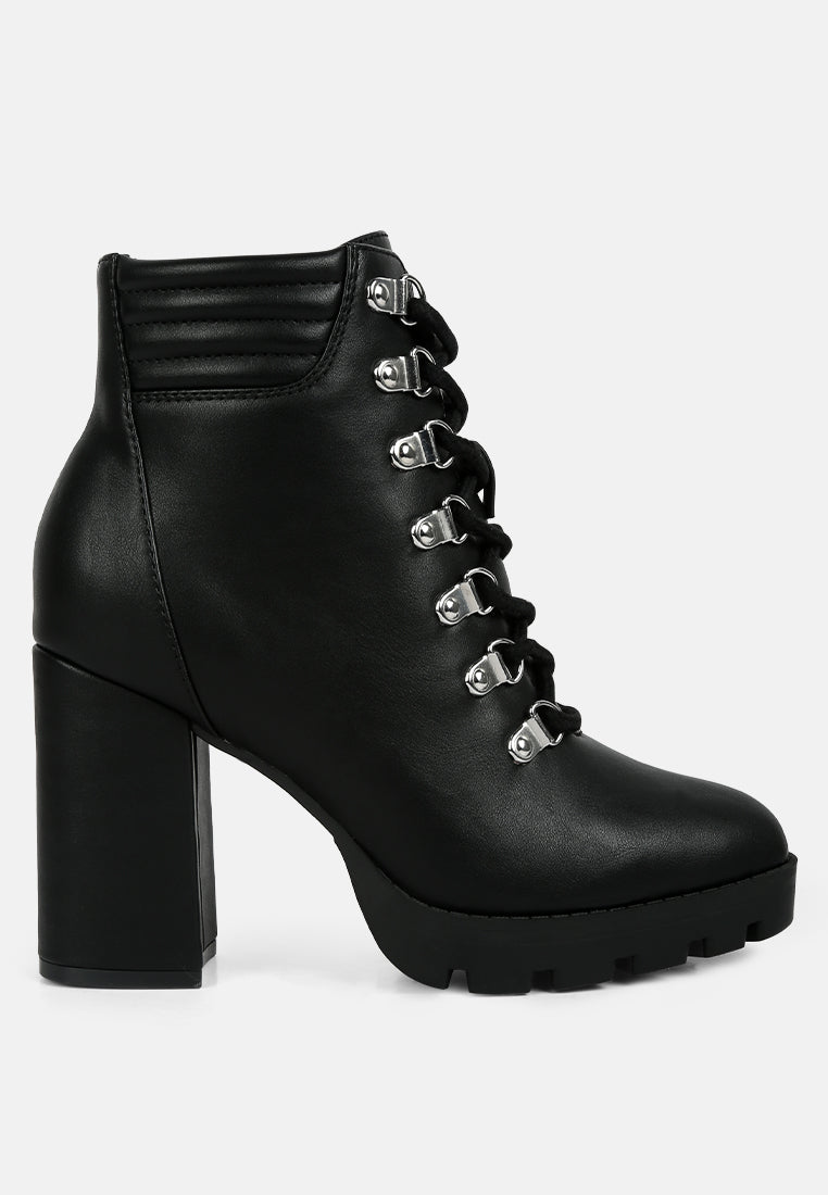 Hamiltons Lace Up Block Heel Boots-5