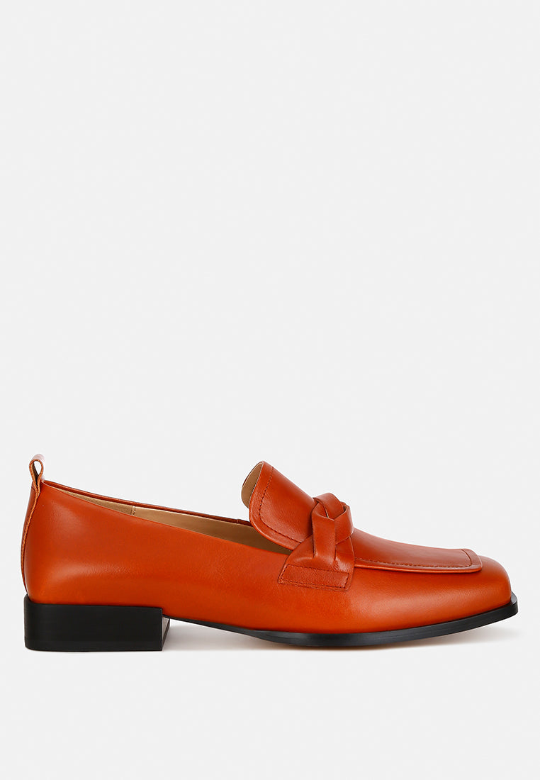 Hostess Genuine Leather Braided Loafers-0