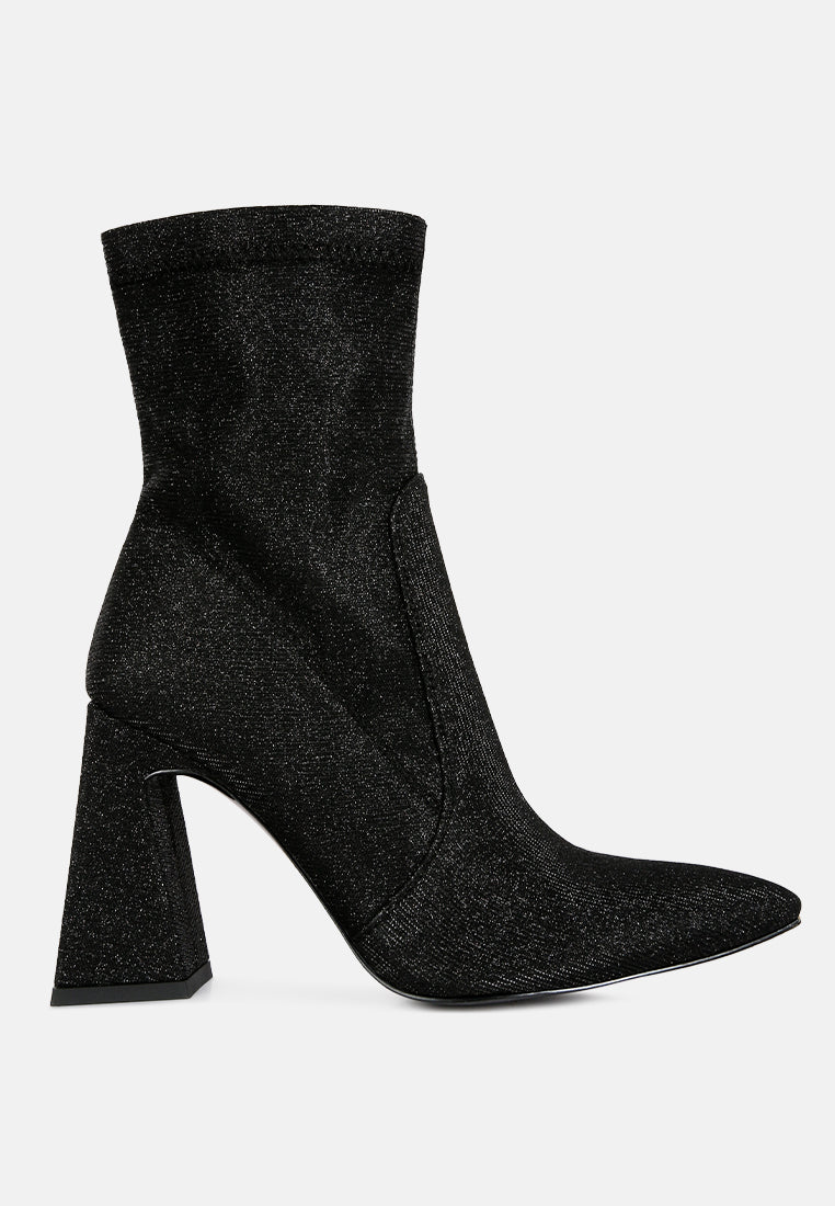Hustlers Shimmer Block Heeled Ankle Boots-6
