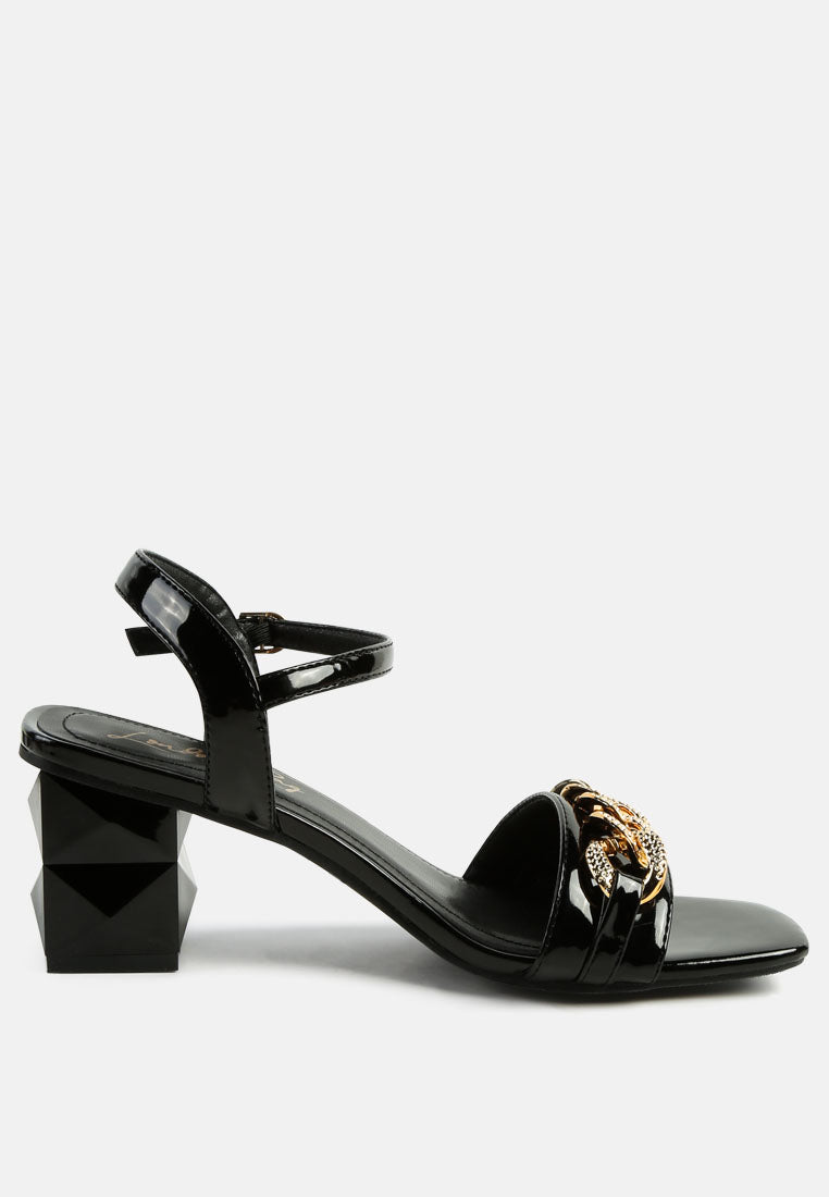 Illusion Metal Chain Link Fantasy Heel Sandals-5
