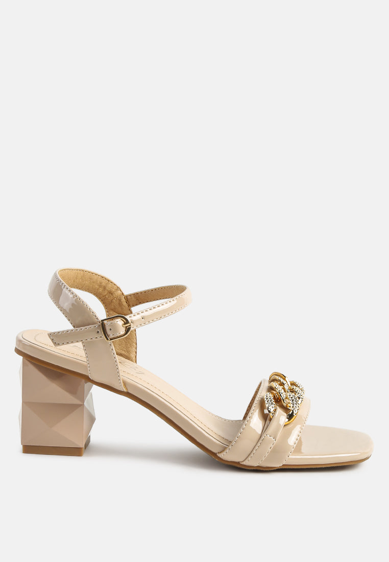 Illusion Metal Chain Link Fantasy Heel Sandals-0