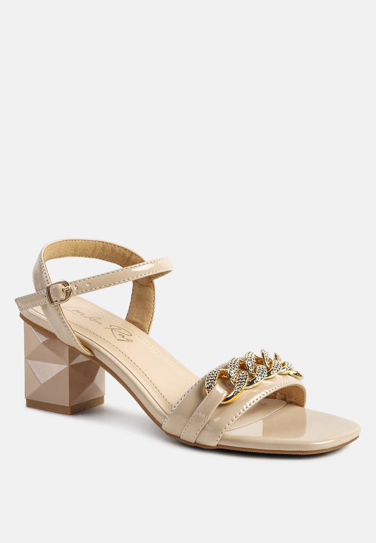 Illusion Metal Chain Link Fantasy Heel Sandals-1