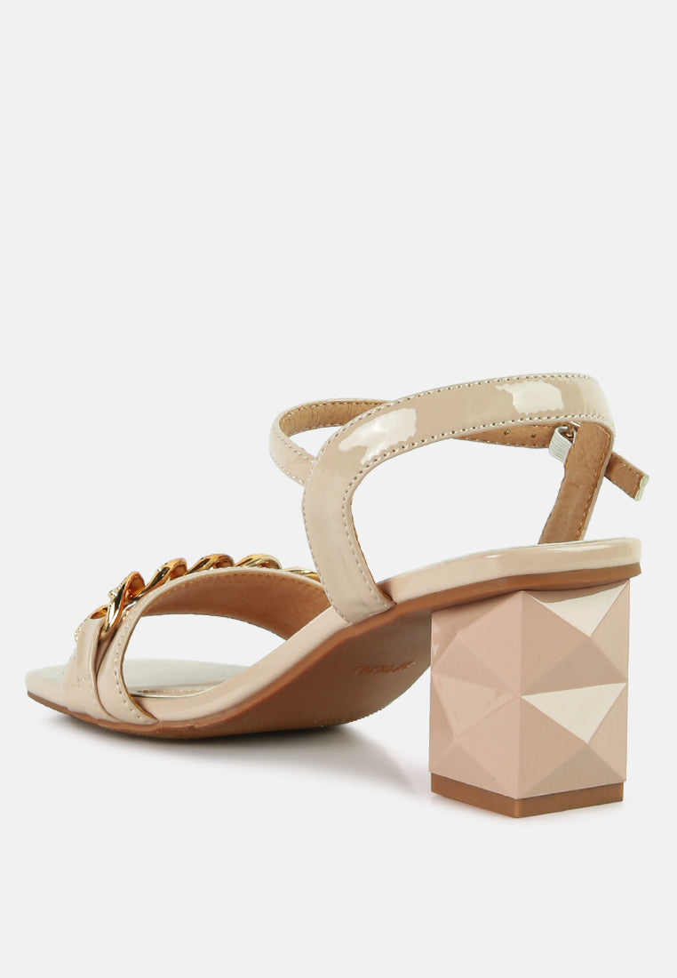 Illusion Metal Chain Link Fantasy Heel Sandals-2