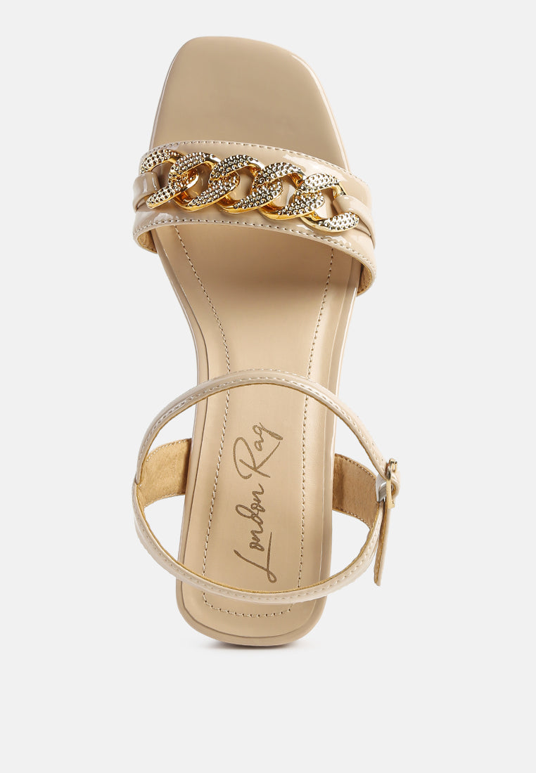 Illusion Metal Chain Link Fantasy Heel Sandals-3