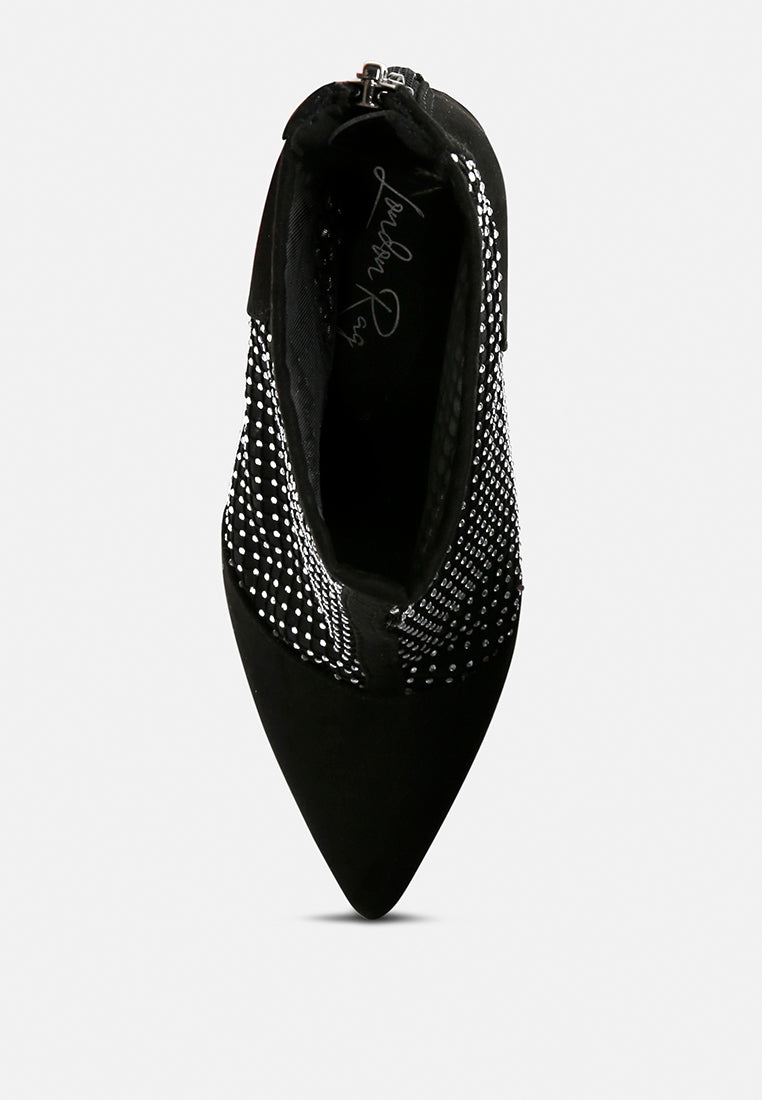 Jazz Rhinestone Embellished Mesh Stiletto Boots-4