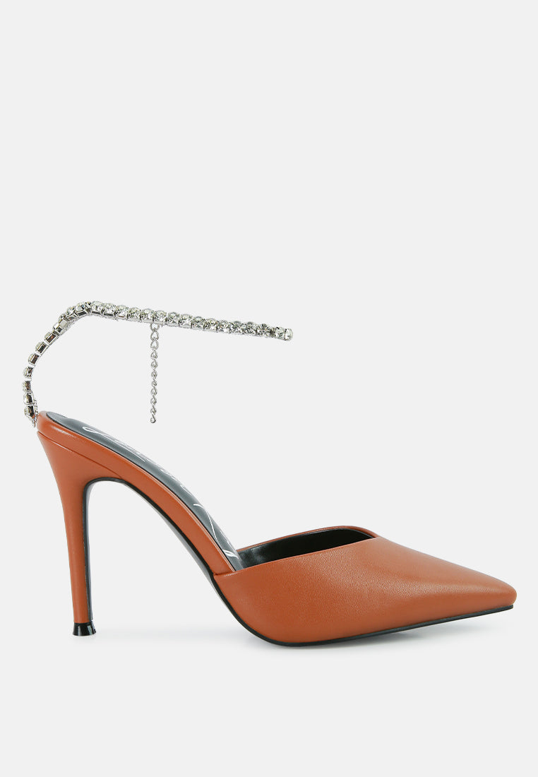 Joyce Diamante Embellished Stiletto Mule Sandals-5