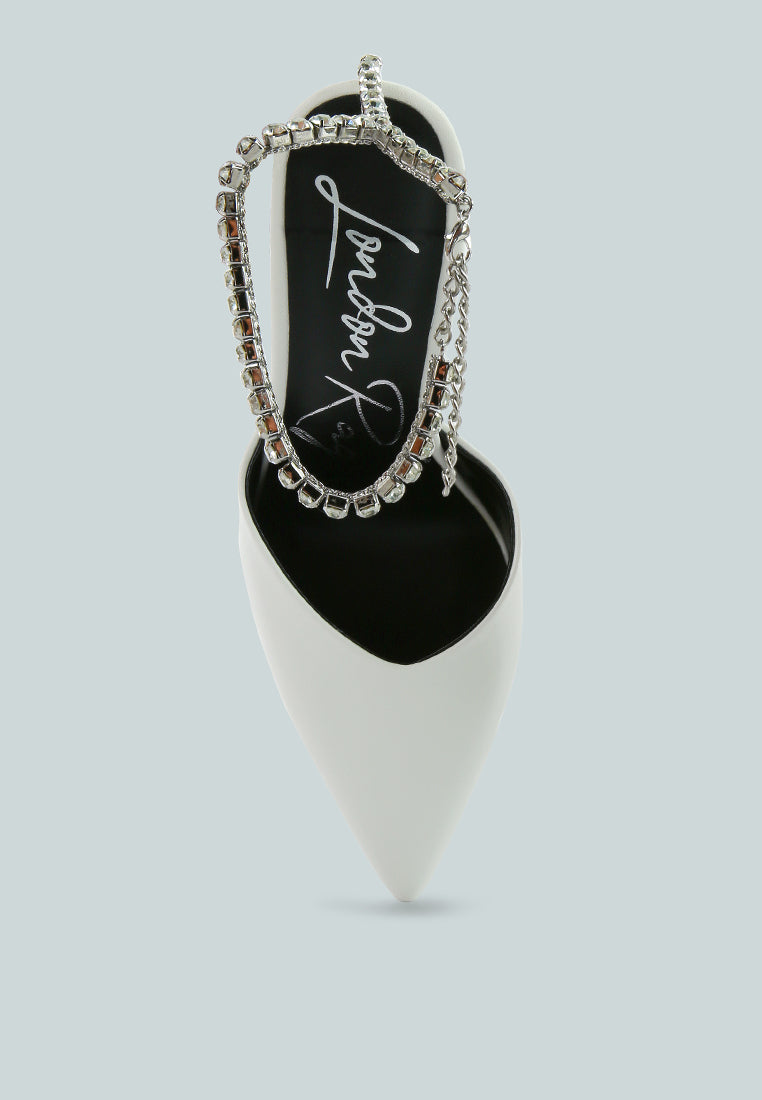 Joyce Diamante Embellished Stiletto Mule Sandals-3