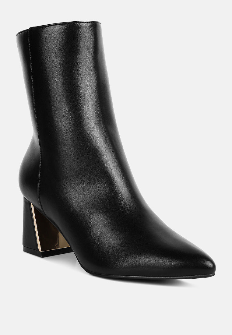 Kaira Metallic Accent Heel High Ankle Boots-1