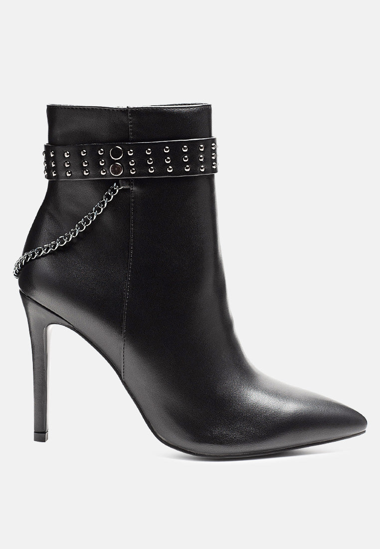 Kendra Faux Leather High Heel Stiletto Boots-5