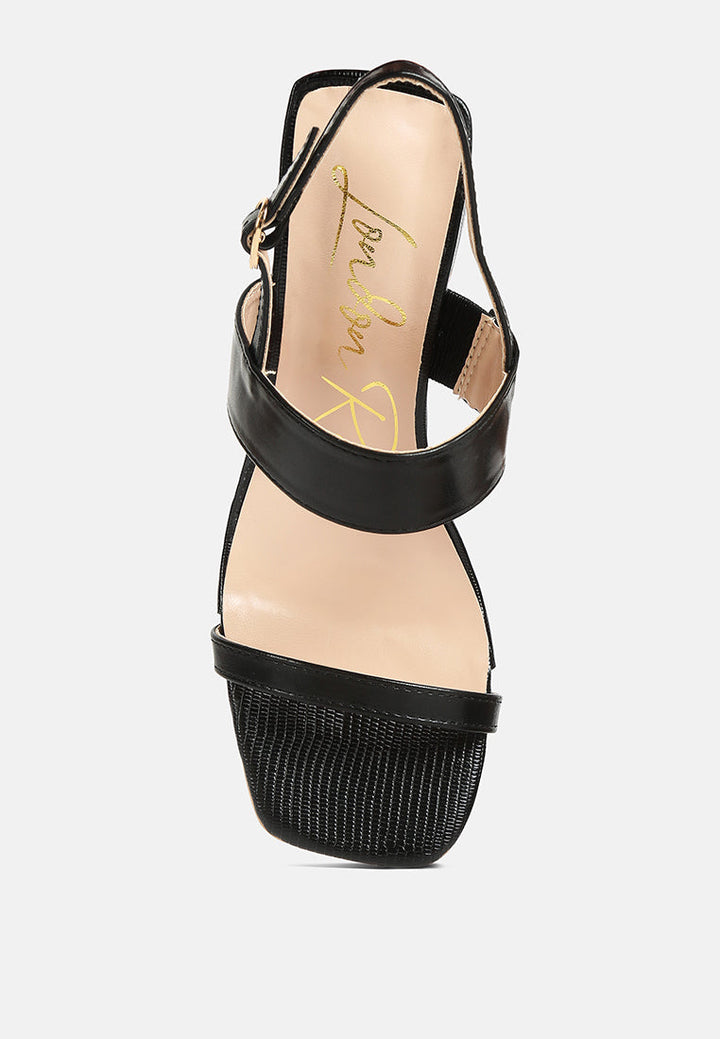 Kirk Elasticated Gussets Block Heel Sandals-3