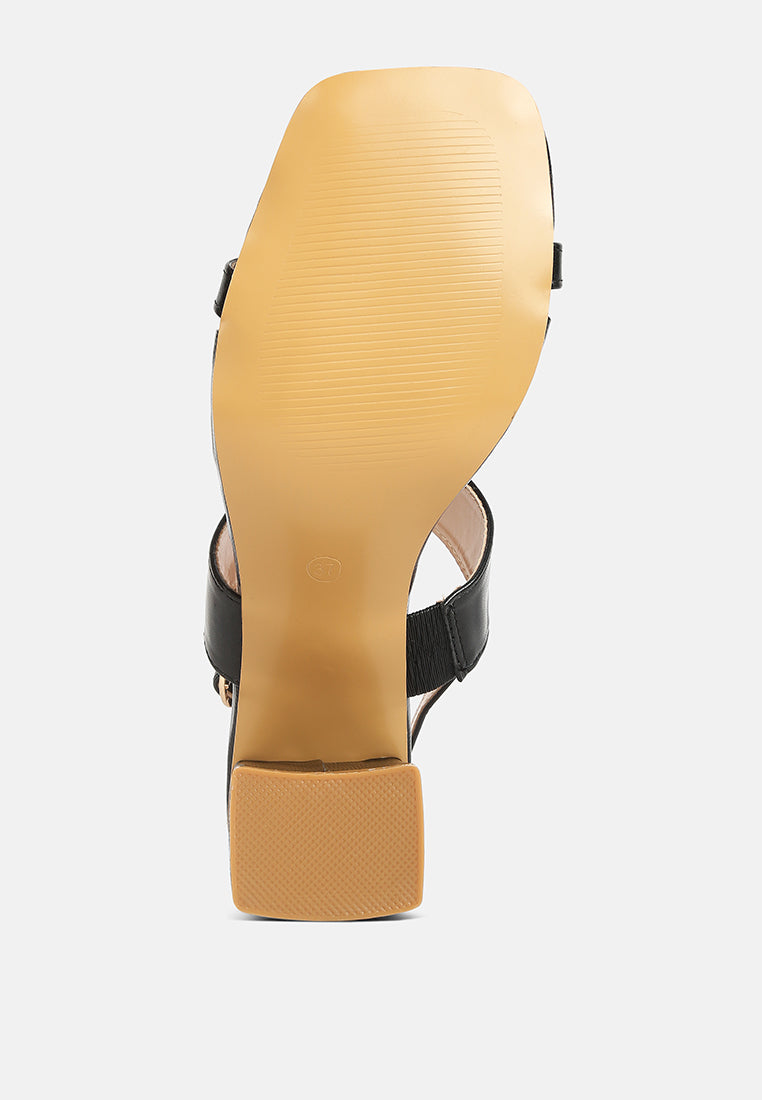 Kirk Elasticated Gussets Block Heel Sandals-4