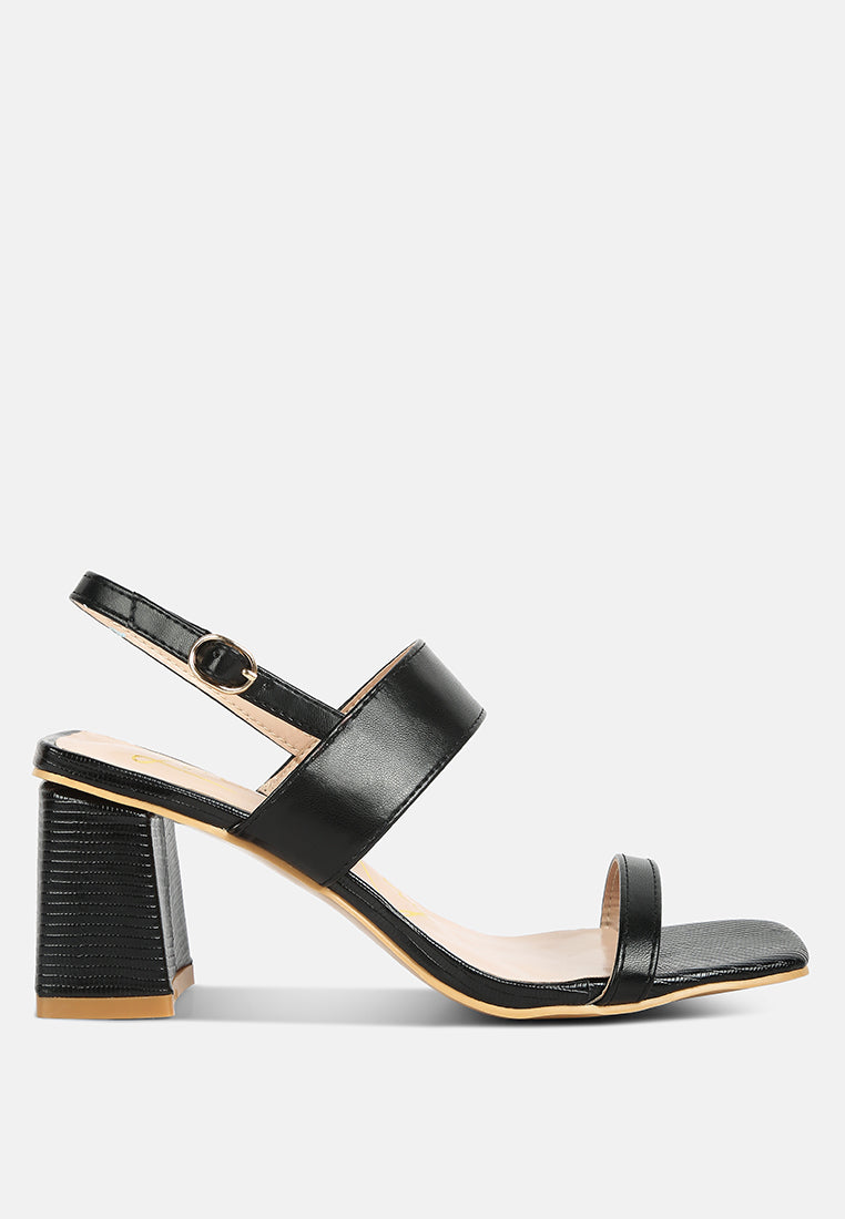 Kirk Elasticated Gussets Block Heel Sandals-0
