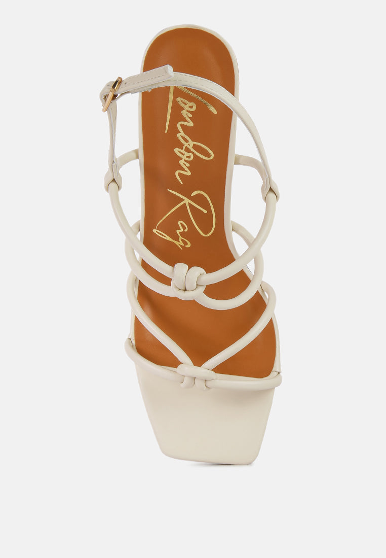Kralor Knotted Strap Italian Block Heel Sandals-3