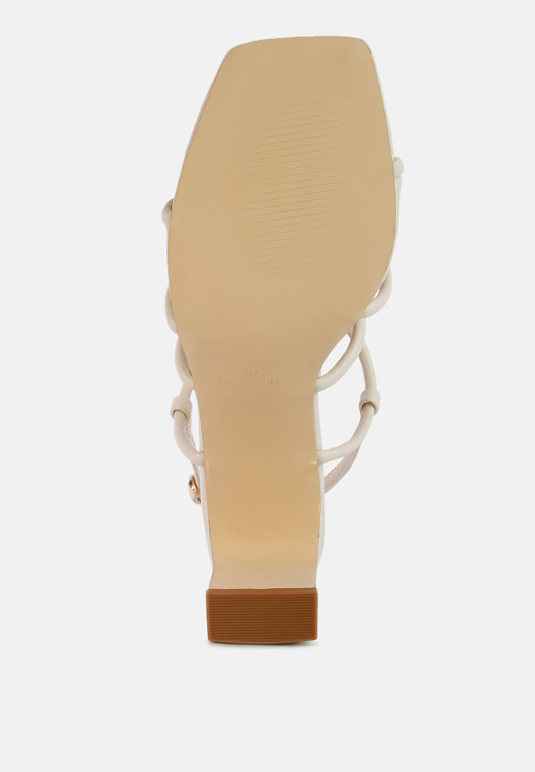 Kralor Knotted Strap Italian Block Heel Sandals-4