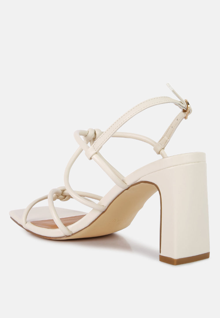 Kralor Knotted Strap Italian Block Heel Sandals-2