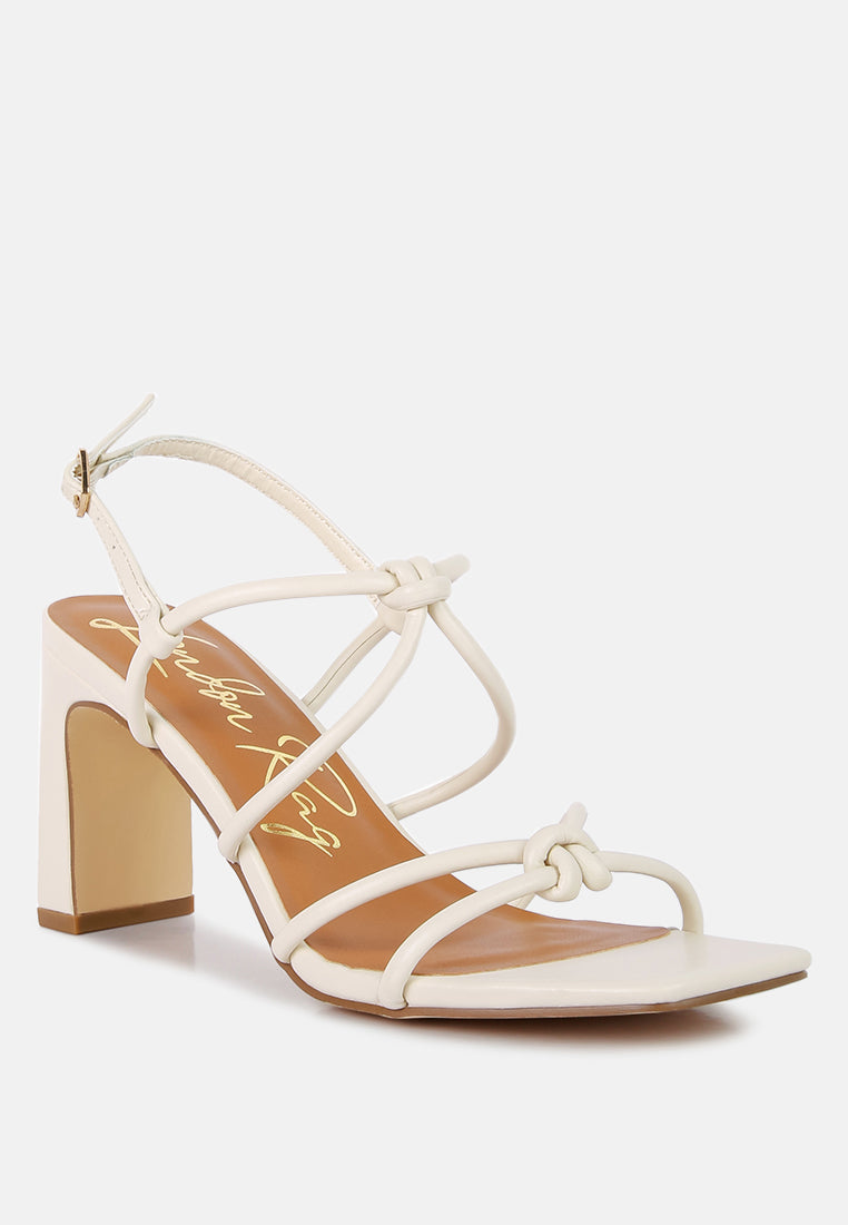 Kralor Knotted Strap Italian Block Heel Sandals-1
