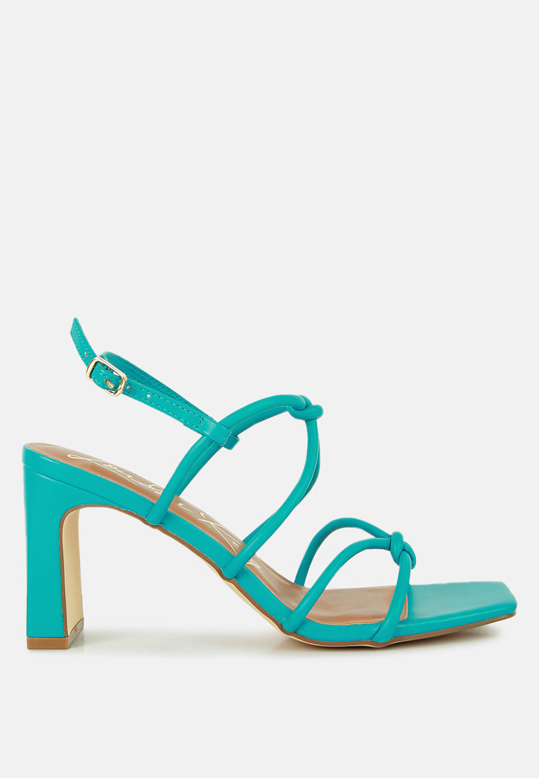 Kralor Knotted Strap Italian Block Heel Sandals-5
