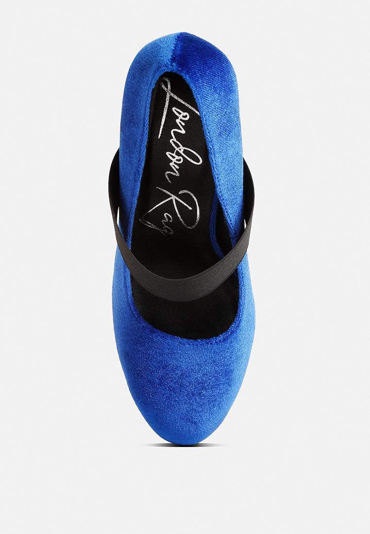 Krause High Block Heel Velvet Pumps-4