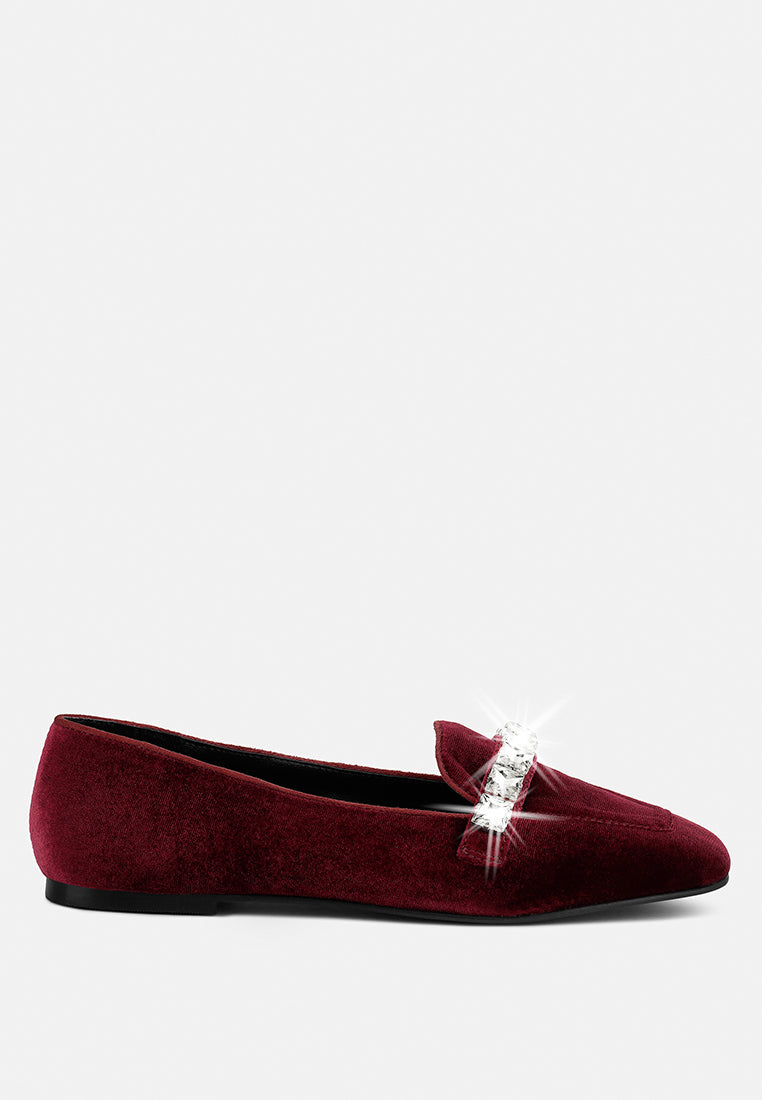 Lamington Handcrafted Velvet Diamante Loafers-0