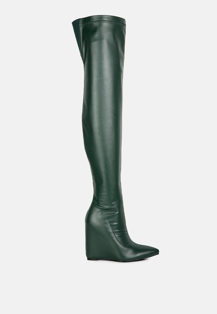 Leggy Lass Wedge Heel Long Boots-0