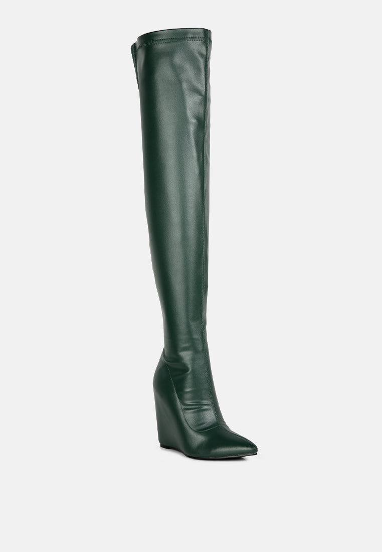 Leggy Lass Wedge Heel Long Boots-2
