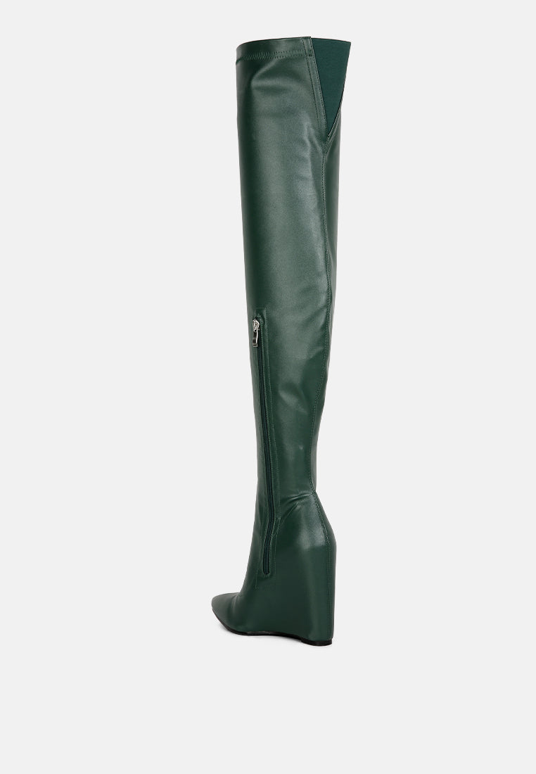 Leggy Lass Wedge Heel Long Boots-3