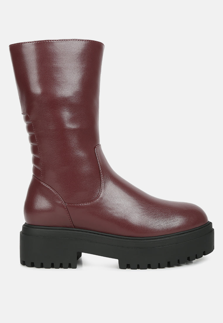 Lewisa Panelled Lug Sole Boots-0