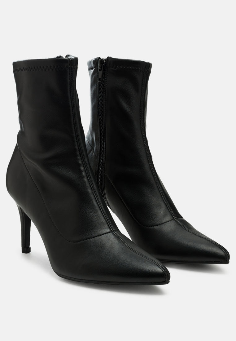 Leylah Mid Heel Stiletto Ankle Boots-1