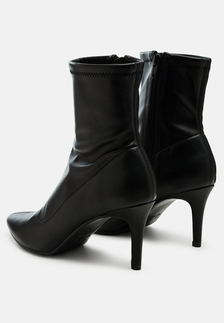 Leylah Mid Heel Stiletto Ankle Boots-2
