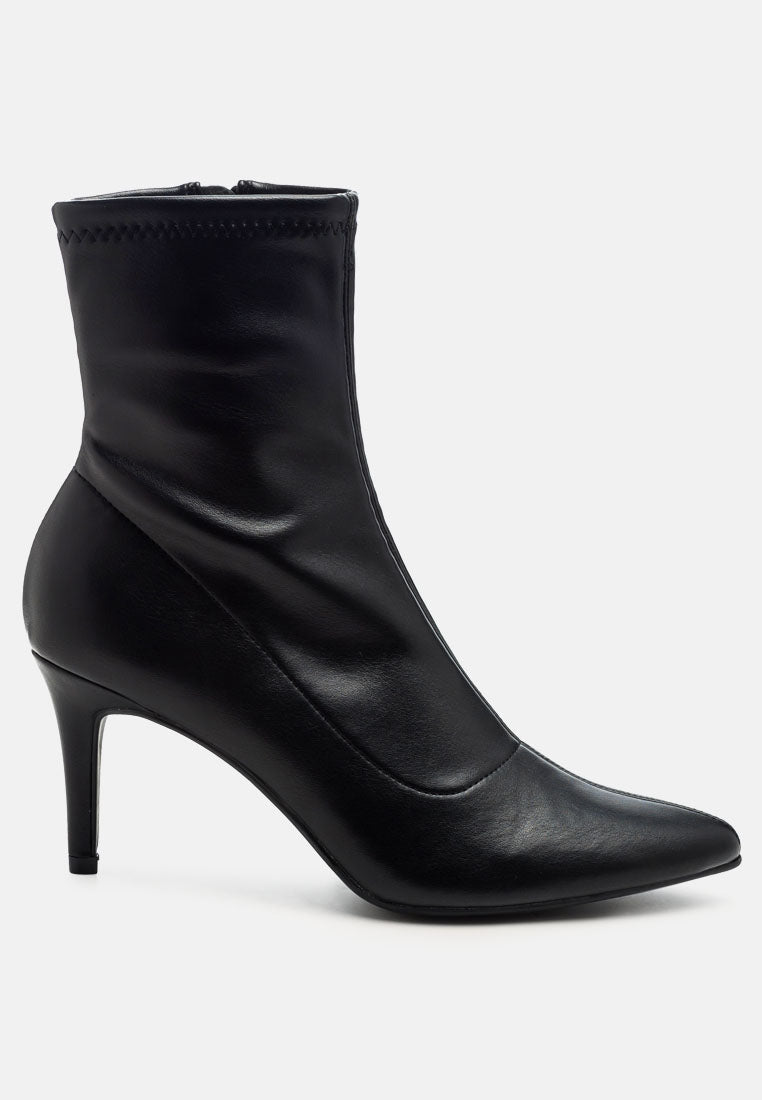 Leylah Mid Heel Stiletto Ankle Boots-0