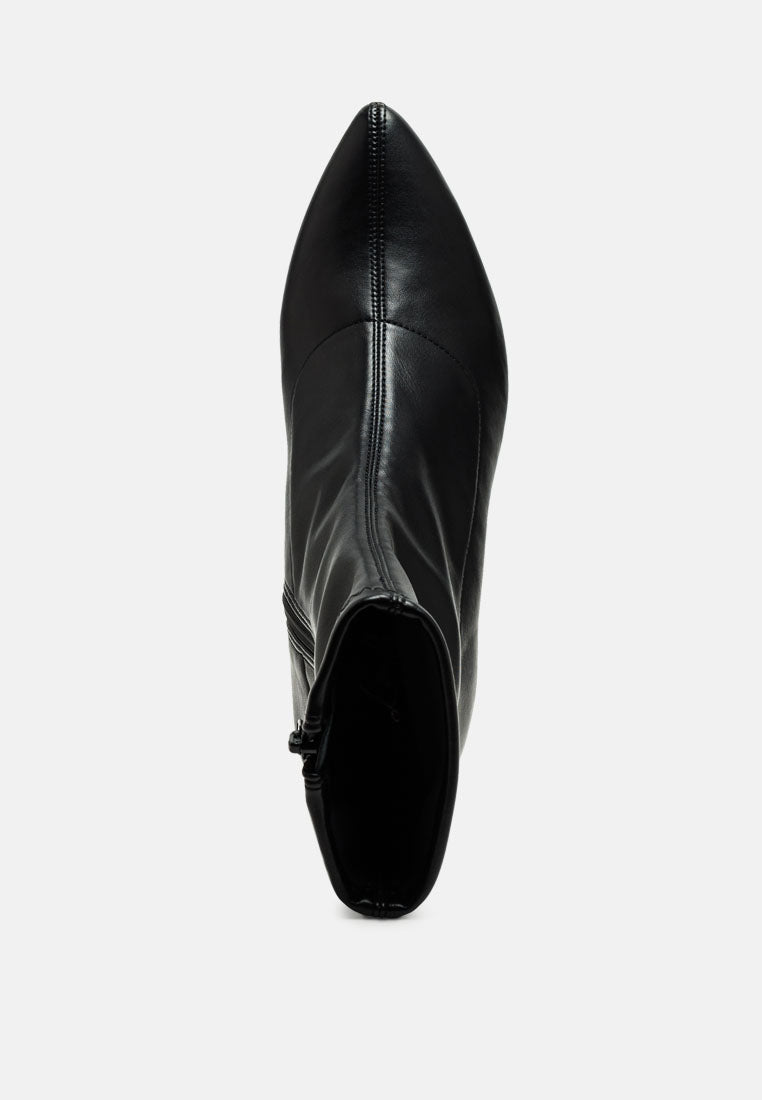 Leylah Mid Heel Stiletto Ankle Boots-3