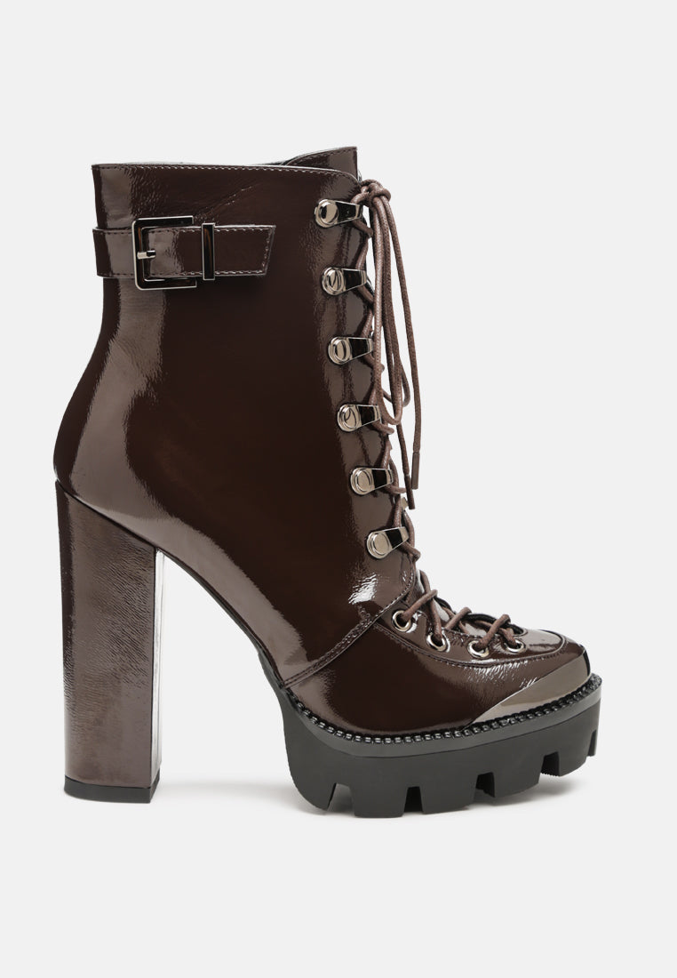 Lobra High Heel Lace Up Ankle Boots-5