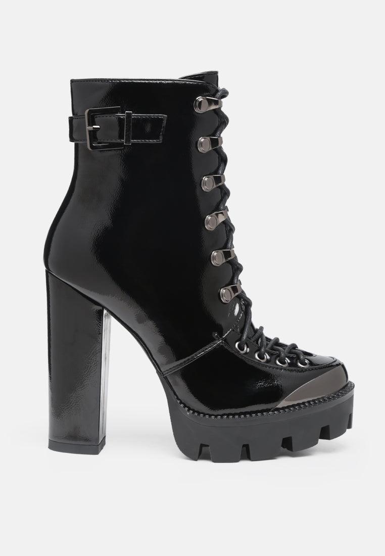 Lobra High Heel Lace Up Ankle Boots-0