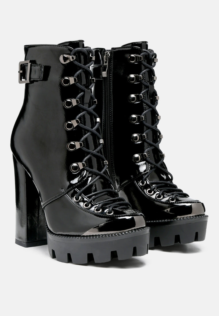 Lobra High Heel Lace Up Ankle Boots-1