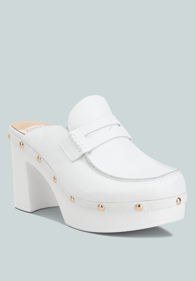 Lyrac Recycled Leather Platform Clogs-2