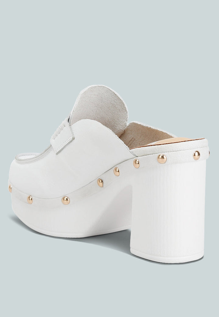 Lyrac Recycled Leather Platform Clogs-3