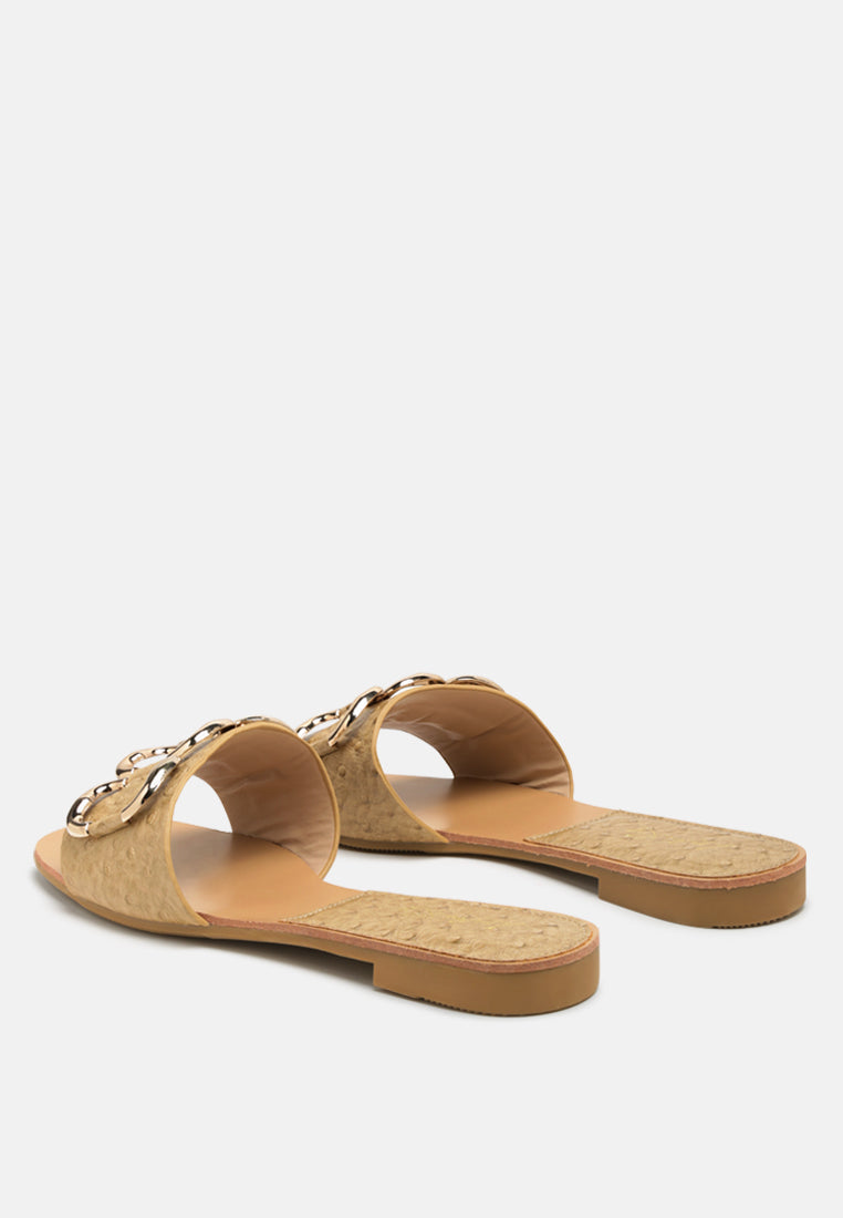 Madeleine Metal Rings Flat Slides-2