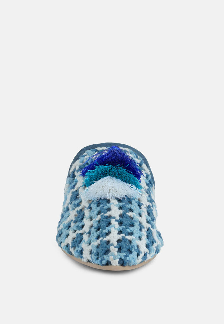 Mariana Woven Flat Mules With Tassels-3