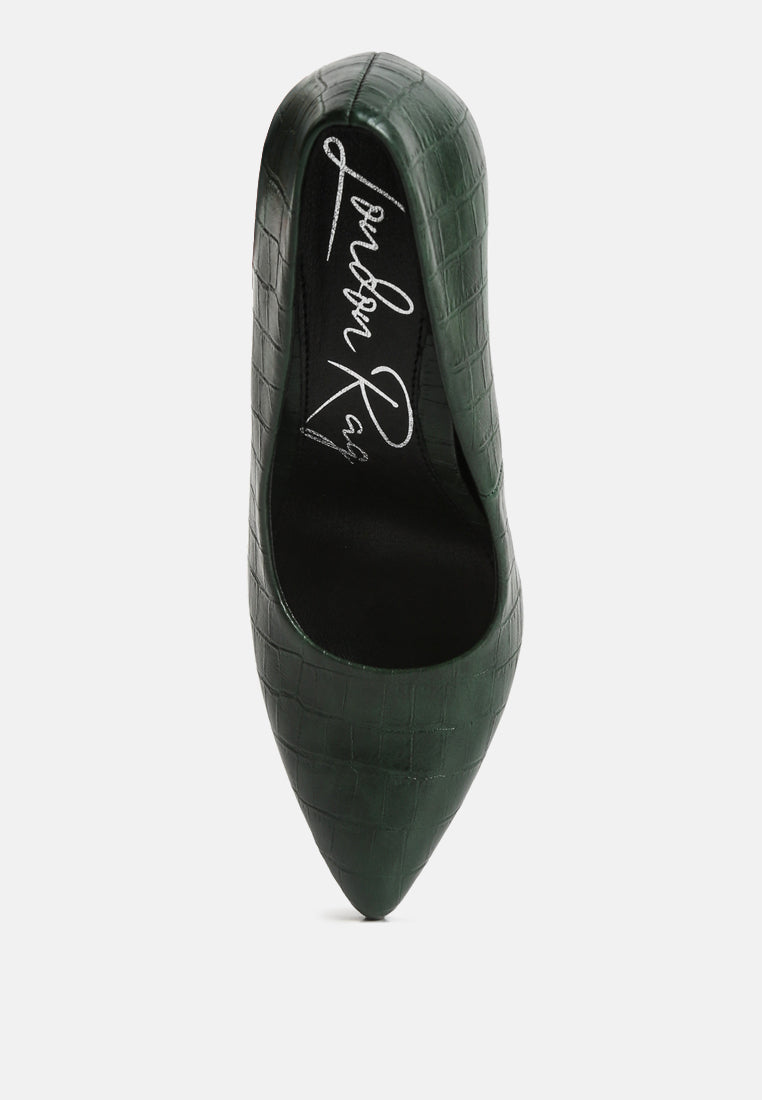Mellen Croc Faux Leather Formal Pumps-3