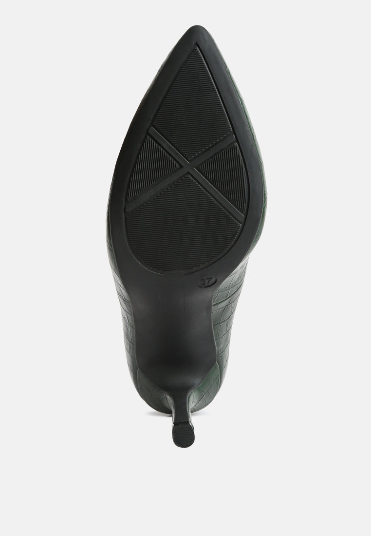 Mellen Croc Faux Leather Formal Pumps-4