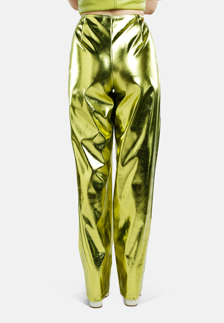 Metallic High Waist Pants-4