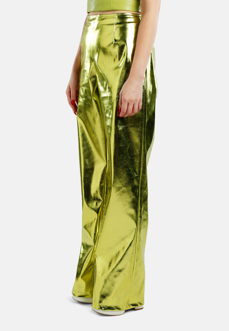 Metallic High Waist Pants-2