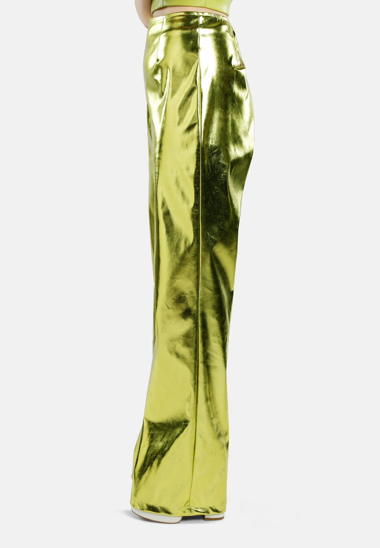 Metallic High Waist Pants-3