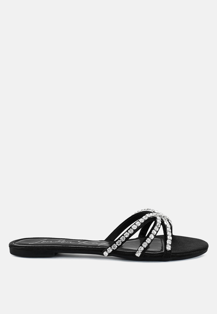 Mezzie Diamante Embellished Flat Sandals-7